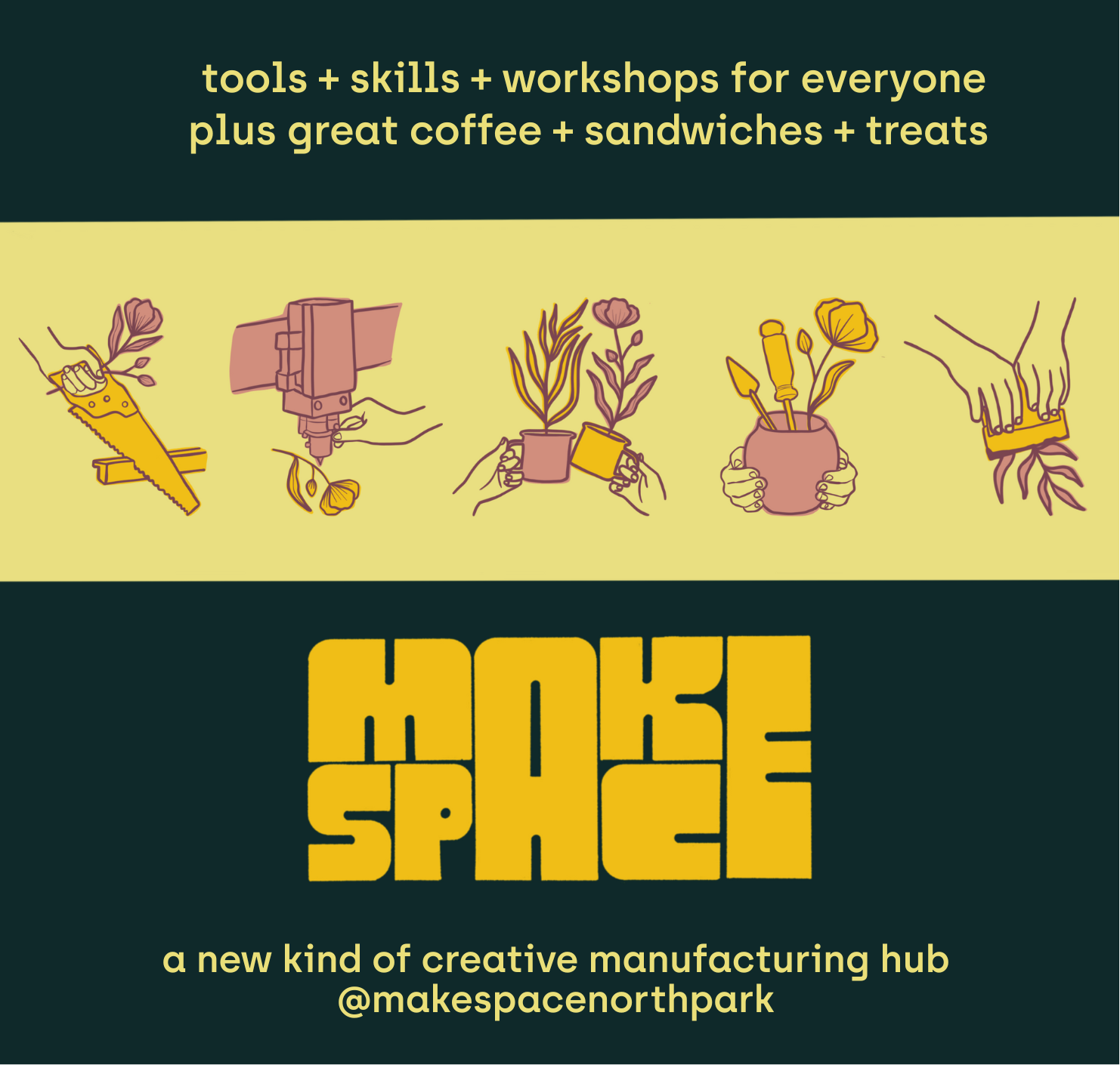 community woodshop, fabrication lab, coffee shop and gallery